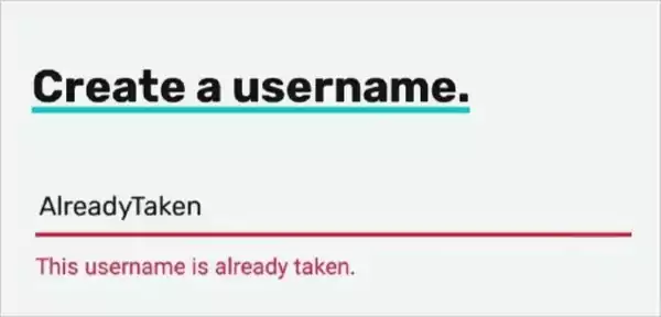 this username is already taken