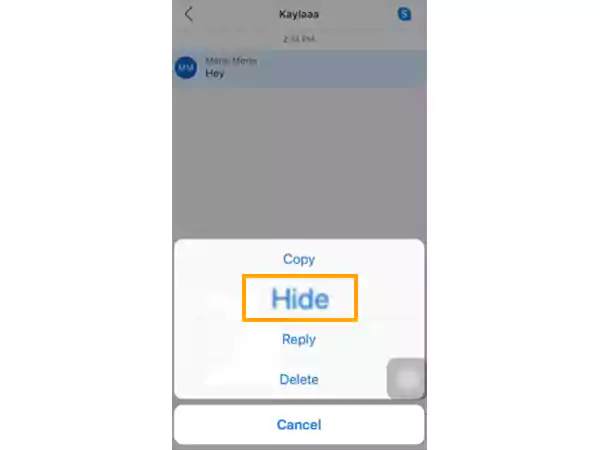 hide option on GroupMe