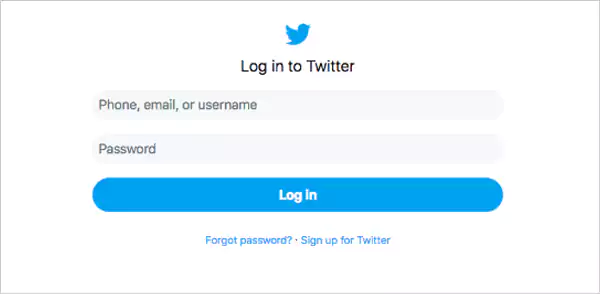 log in to your Twitter account