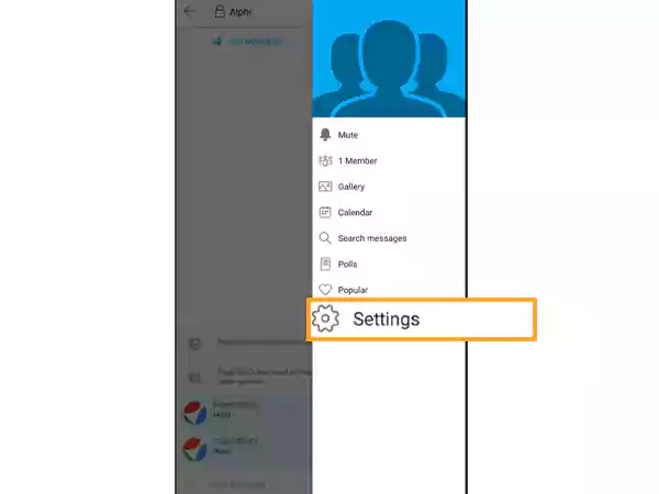 settings on GroupMe