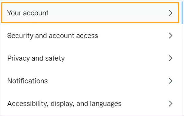 your account settings
