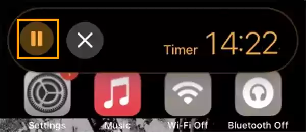 Tap on the ‘Pause’ icon to pause the Timer
