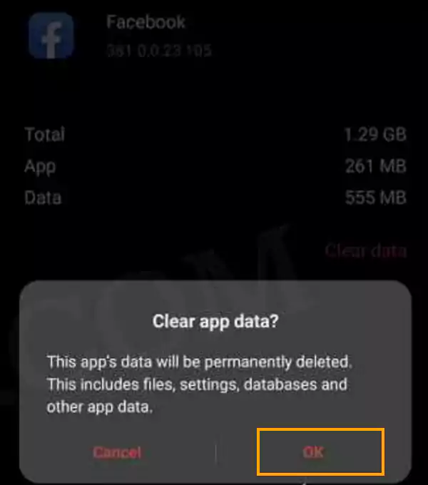 Clear app data