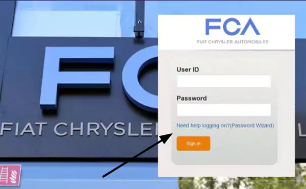 Reset password FCA Hub login