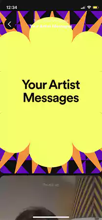 Heres my message from my top Artist Yay 