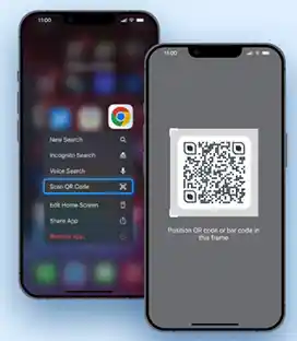 Tap on Scan QR Code from the Chrome context menu.