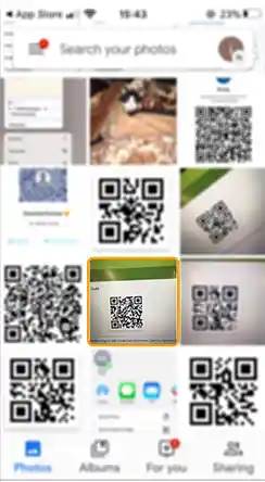 Tap on the QR photo.