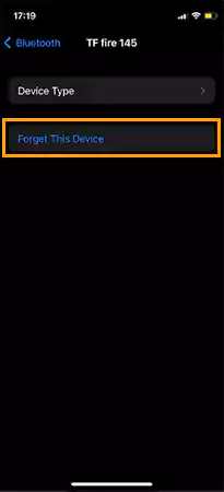 Choose to forget this device option
