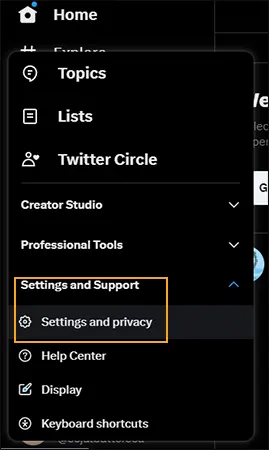 Click on Settings and Support  Settings and privacy