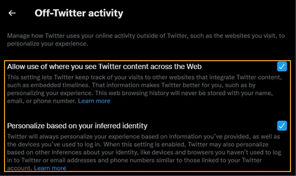 Open Off Twitter activity