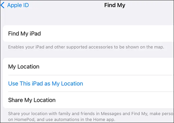 Tap on Use this iPhone or iPad as My Location