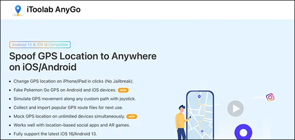 iToolab AnyGo Home Page