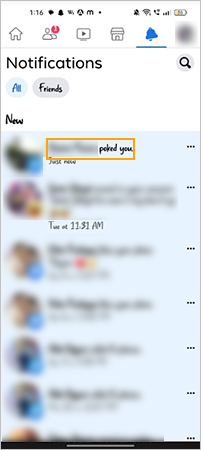 Facebook Poke notification
