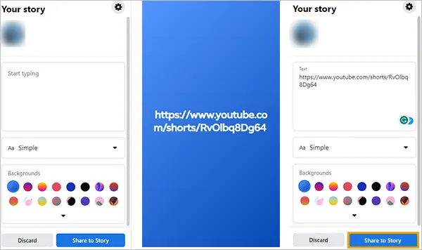 choose background, paste the link, and click on share story