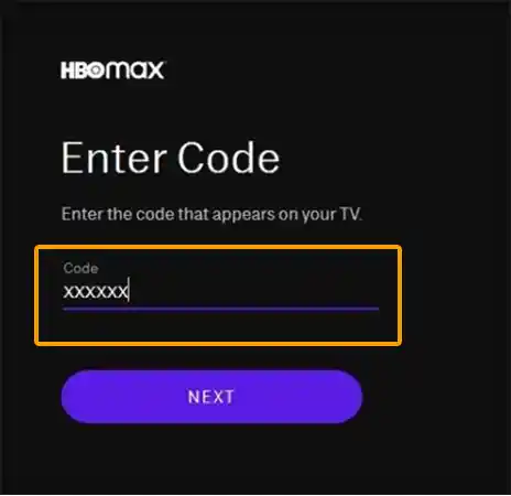  Enter the 6-Digit Code for HBO Max Activation in the box provided.