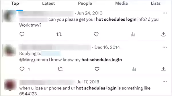 hot schedules login
