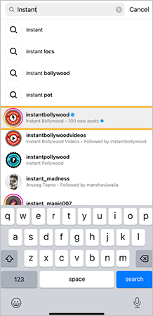 Select the ‘User’s Username’ from the search result.