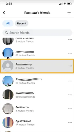 Tap on the friend’s profile you want to suggest to another friend.
