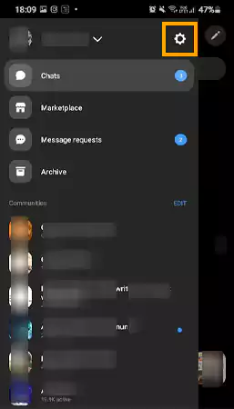 tap on the settings button