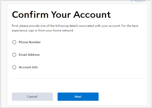 Confirm your account with any of the three methods.