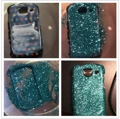 Glittery Cover Diy on Phone Case
