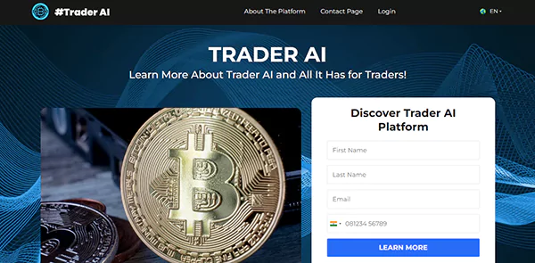 Trader AI homepage 