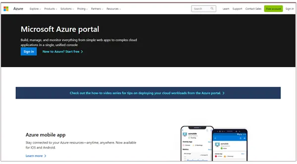 You can deploy or manage your app on the Azure portal.