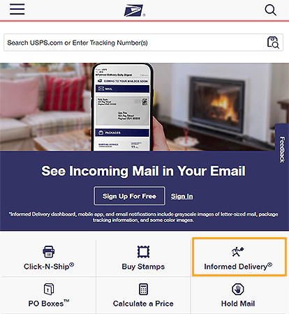 Click on Informed Delivery in the USPS Portal.