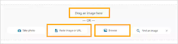 To upload an image select one option