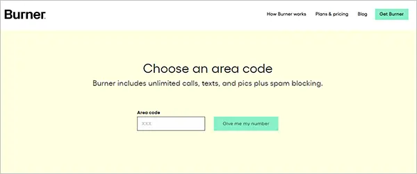 Choose an area code
