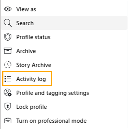 Choose Activity log