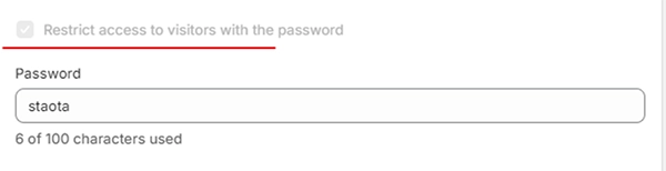 restrict access to visitors with the password option in Shopify